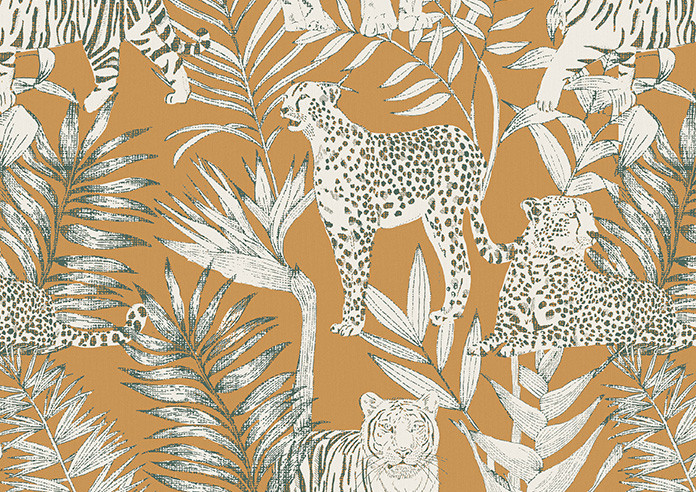 Tropical Wildcats, Mandarin - Roller Blind - Image 6